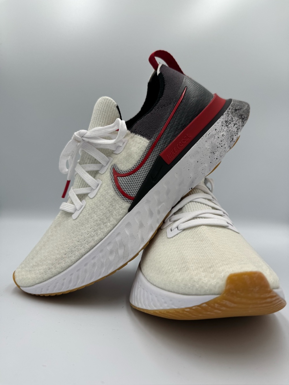 New! Nike React Infinity Run Flyknit, Men’s size 9, White/Black/Red
